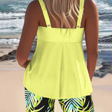 Daphne™ | Shiny Ribbed Tankini Shorts