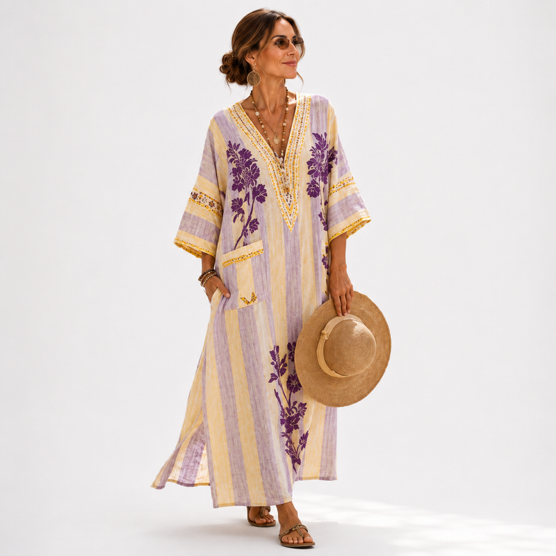 Sofia Lilac Floral Caftan