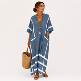 Leila Blue Striped Kaftan