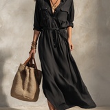 Refined maxi dress with belt