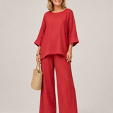 Prue™ | Loose Tunic and Wide Leg Pants Set