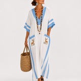 White Striped Alba Caftan