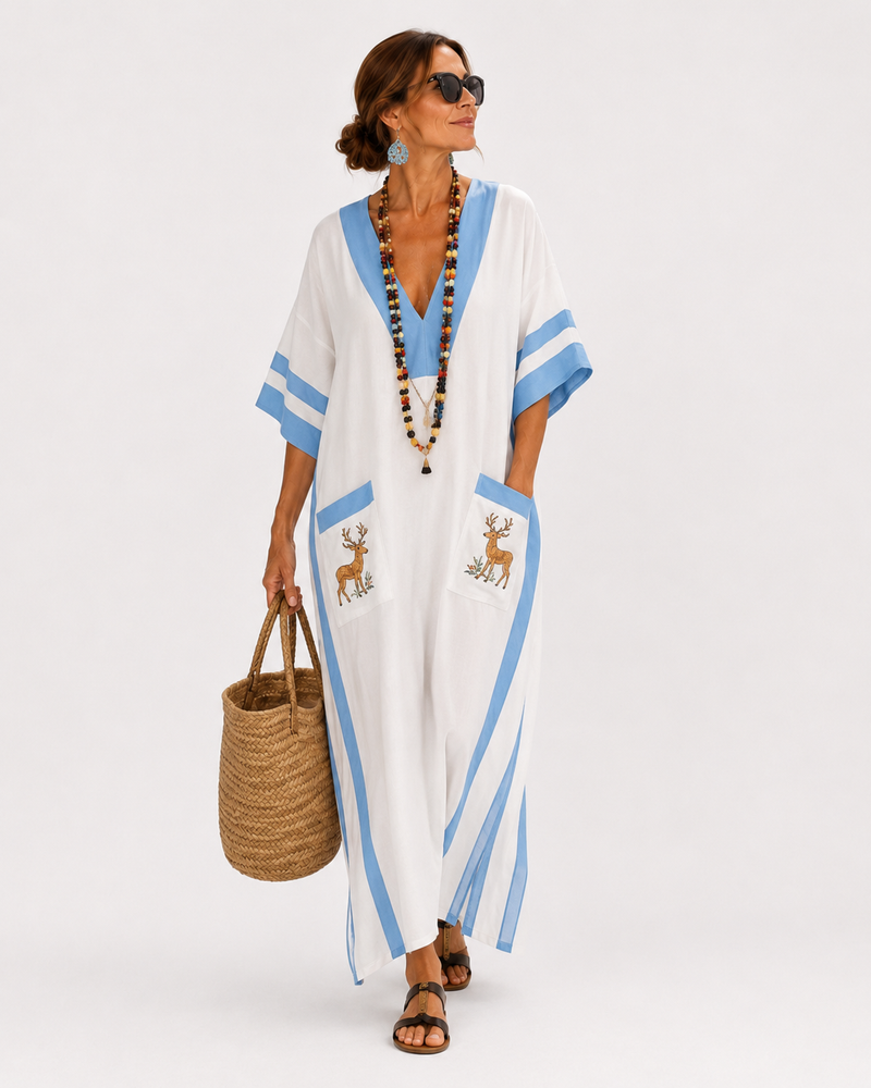 White Striped Alba Caftan