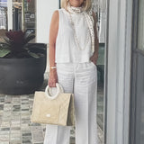 Trinidad™ | White Set Blouse and Wide Pants