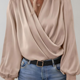 Quinn | Elegant Long Sleeve Blouse with V-Neck