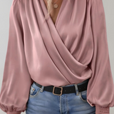 Quinn | Elegant Long Sleeve Blouse with V-Neck