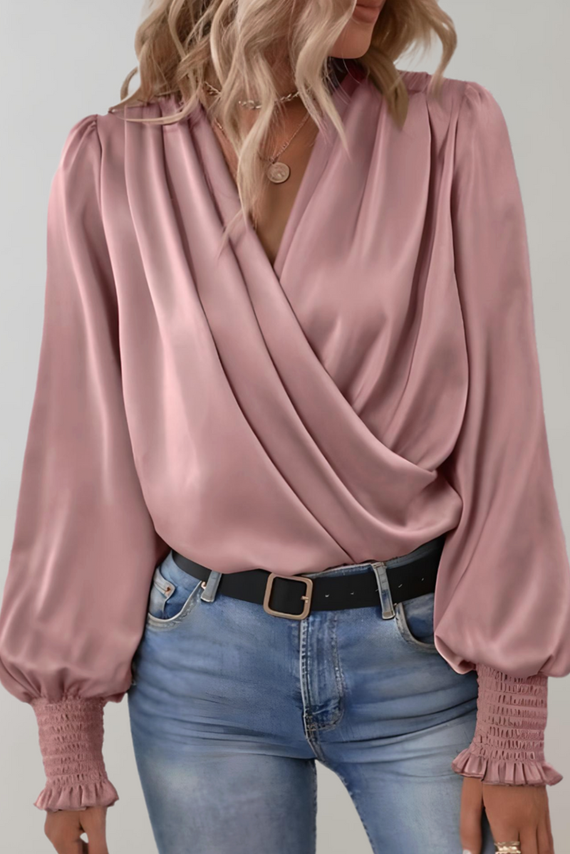 Quinn | Elegant Long Sleeve Blouse with V-Neck