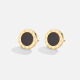 Selina – Circular earrings with a black center.