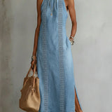 Xoliswa | Soline | Abito in denim con pizzo rétro