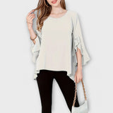 Aria - Lightweight blouse with round neckline