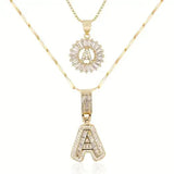 Initials Necklaces in Moissanite - Elegant Set