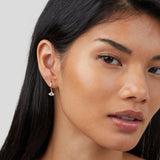 Luana – Gold earrings adorned with an elegant pearl.