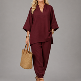 Georgiana™ | Tunic with V-neck and Gathered Pants