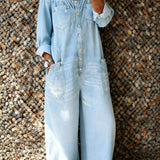 Noa™ | Denim Jumpsuit with Off-Shoulder Neckline