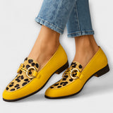 Sonia Animal Print Slip-Ons with Decorative Buckle