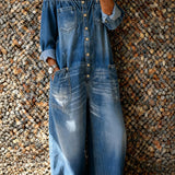 Noa™ | Denim Jumpsuit with Off-Shoulder Neckline