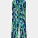 Inna High-Waisted Straight Leg Pants with Marble Print