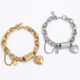 Wide Bracelet with Heart Design