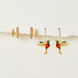 Stefanie - Golden Circular Earrings with Elegant Pendant
