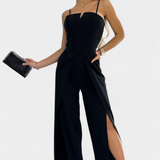 Prescillia Jumpsuit with Spaghetti Straps and Leg Opening
