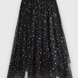 Colette High-Waisted Ruffled Hem Sequin Skirt