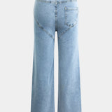 Evian Ripped Straight-Leg Jeans with Rhinestones