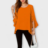 Aria - Lightweight blouse with round neckline