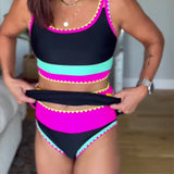 Myra™ | elegant three-piece color-block swimsuit