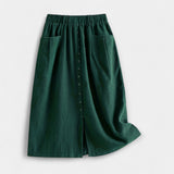 Midi skirt with belt