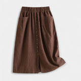 Midi skirt with belt