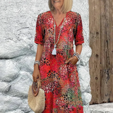 Roxana | Vibrant Floral Wrap Midi Dress