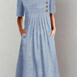 Coralina | Summer Maxi Dress with Clear Stripes