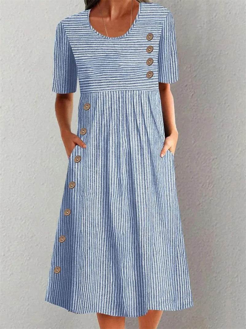 Coralina | Summer Maxi Dress with Clear Stripes