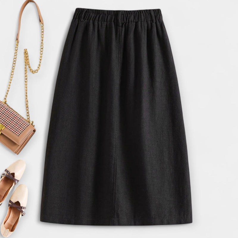 Midi skirt with belt