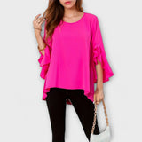 Aria - Lightweight blouse with round neckline