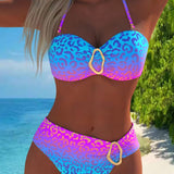 Sofía™ | One-Piece Swimsuit with Gradient Leopard Print and Halter Neck