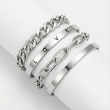 Elan Mercer Bracelet Set | White Gold