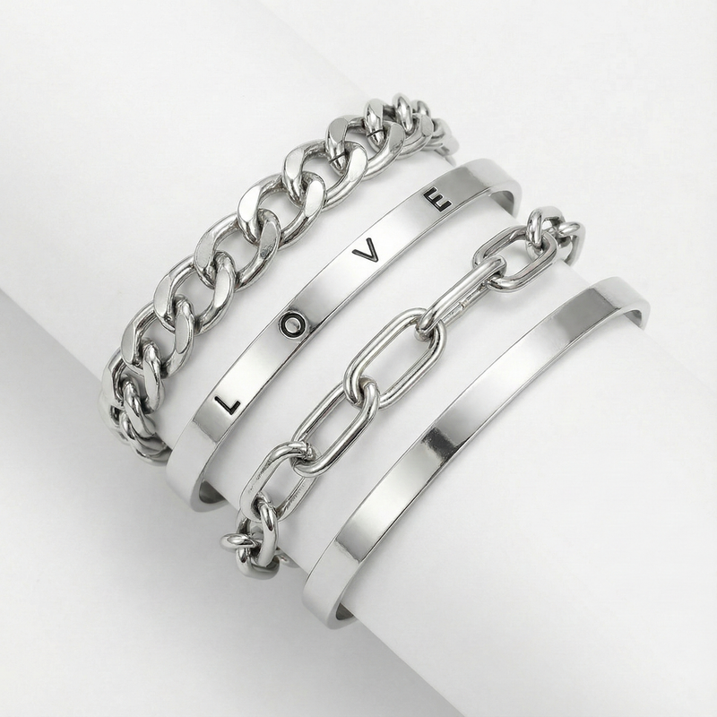 Elan Mercer Bracelet Set | White Gold