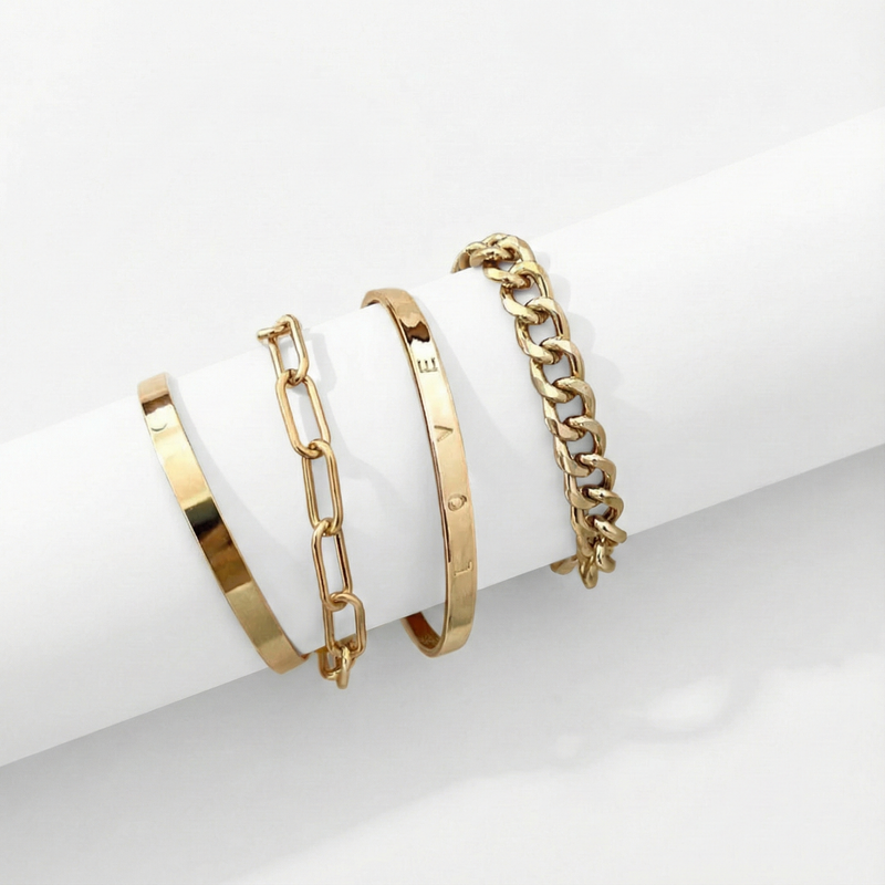 Elan Mercer Bracelet Set | White Gold