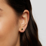 Gold Victoria Earrings with Green Stone.