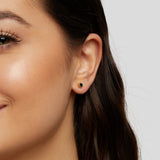 Gold Victoria Earrings with Green Stone.