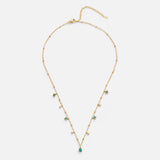 Marta – Gold Necklace with Green Pendant