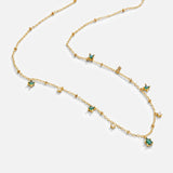 Marta – Gold Necklace with Green Pendant
