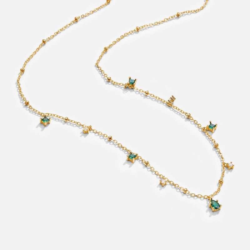 Marta – Gold Necklace with Green Pendant
