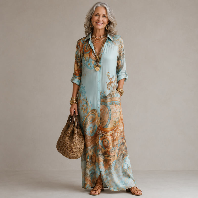 Evalexy™ Luxury Printed Maxi Dress