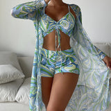 Gabriela™ | 3-Piece Printed Bikini Set