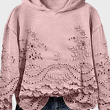 Soft green hoodie sweater with lace details