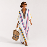 Multicolor White Sara Caftan