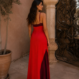 Simone | Long halter dress with slit