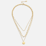Elfriška – Double necklace with decorative coin-shaped pendant